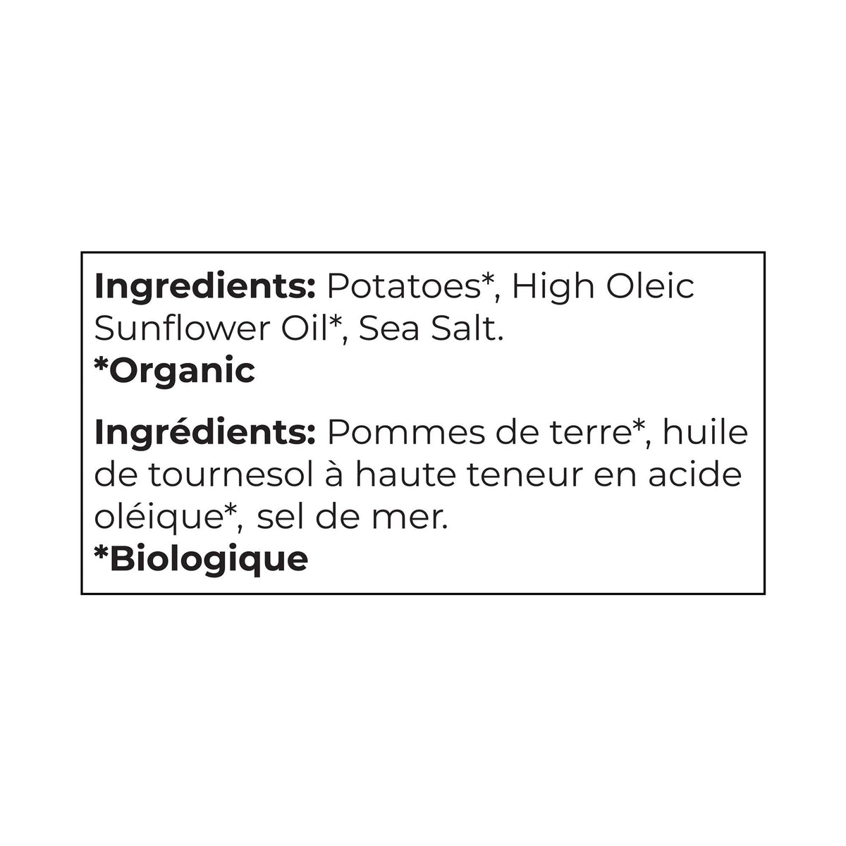 Chips de pomme de terre biologiques originales 135 g
