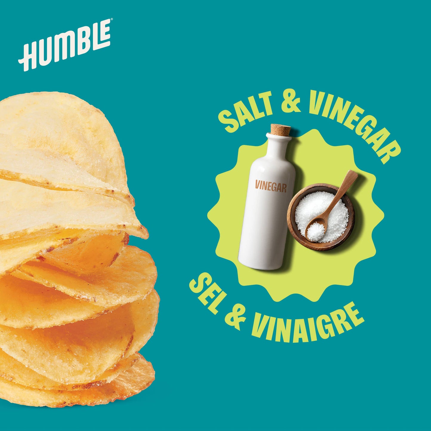 Chips de pomme de terre biologiques au sel et au vinaigre 135 g