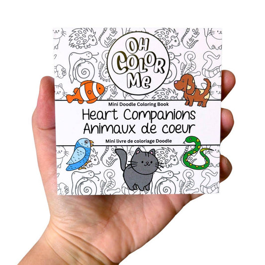 Mini livre de coloriage Compagnons Cœur, 4" x 4", petite surprise pour bas de Noël