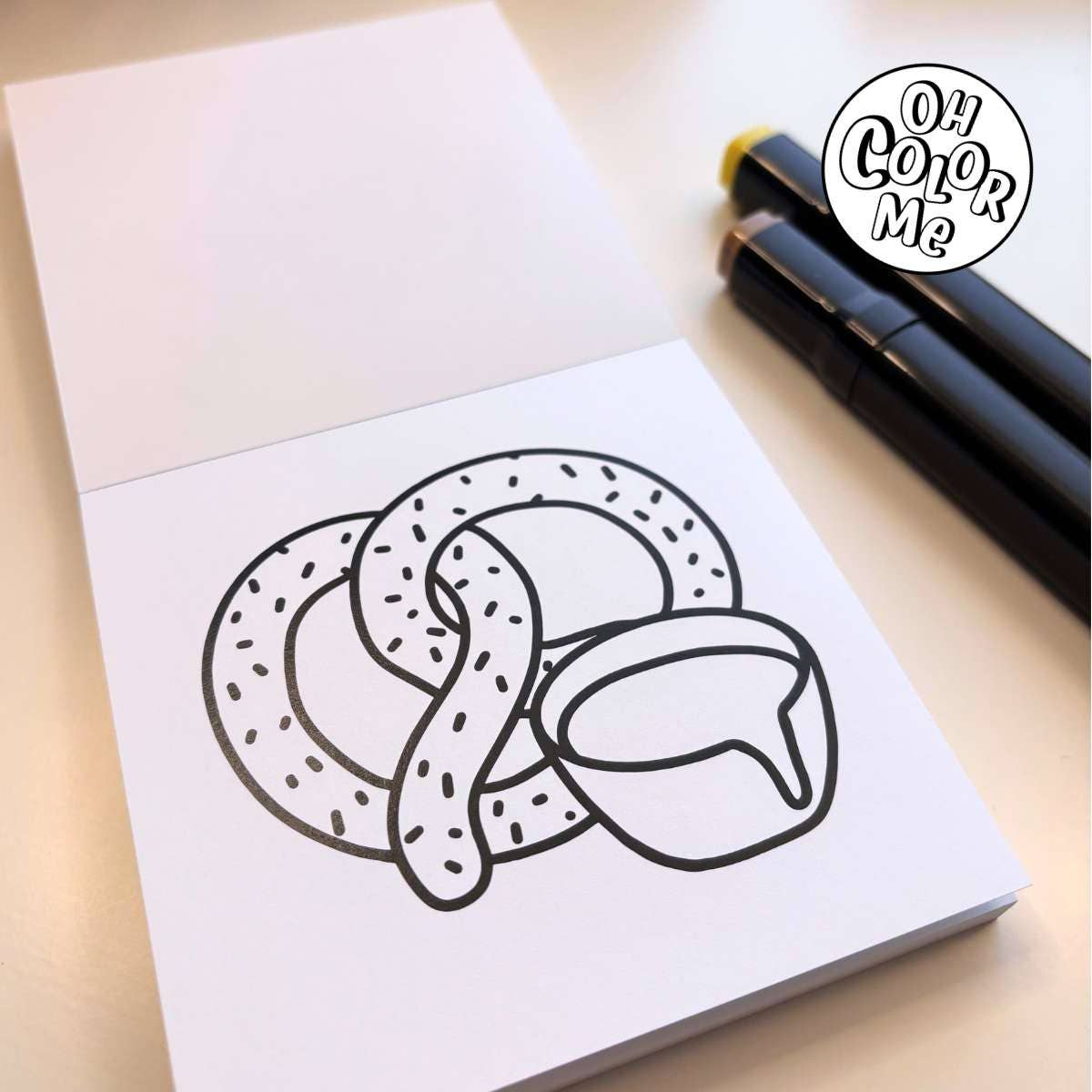 Mini livre de coloriage Sucré & Salé, 4" x 4", petits cadeaux pour les chaussettes de Noël
