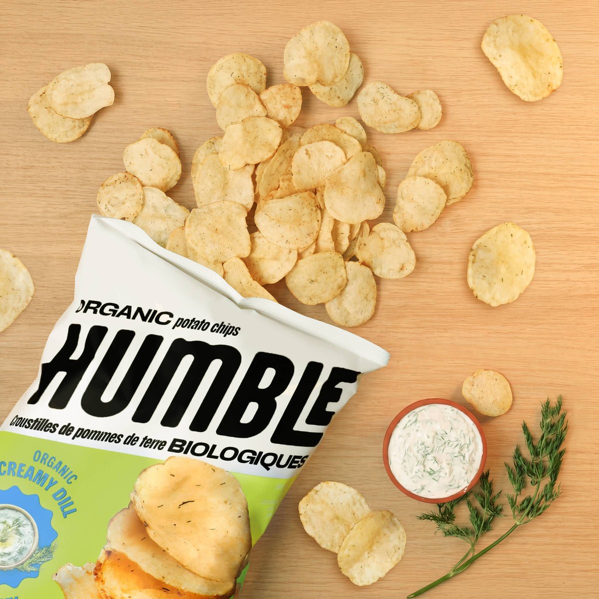 Chips de pomme de terre biologiques saveur aneth crémeuse 135 g