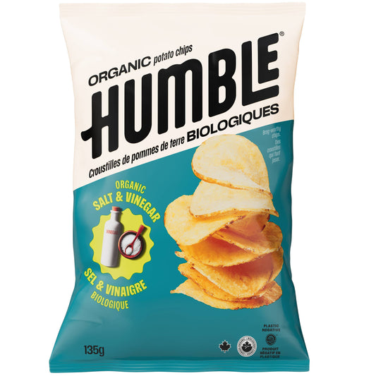 Chips de pomme de terre biologiques au sel et au vinaigre 135 g