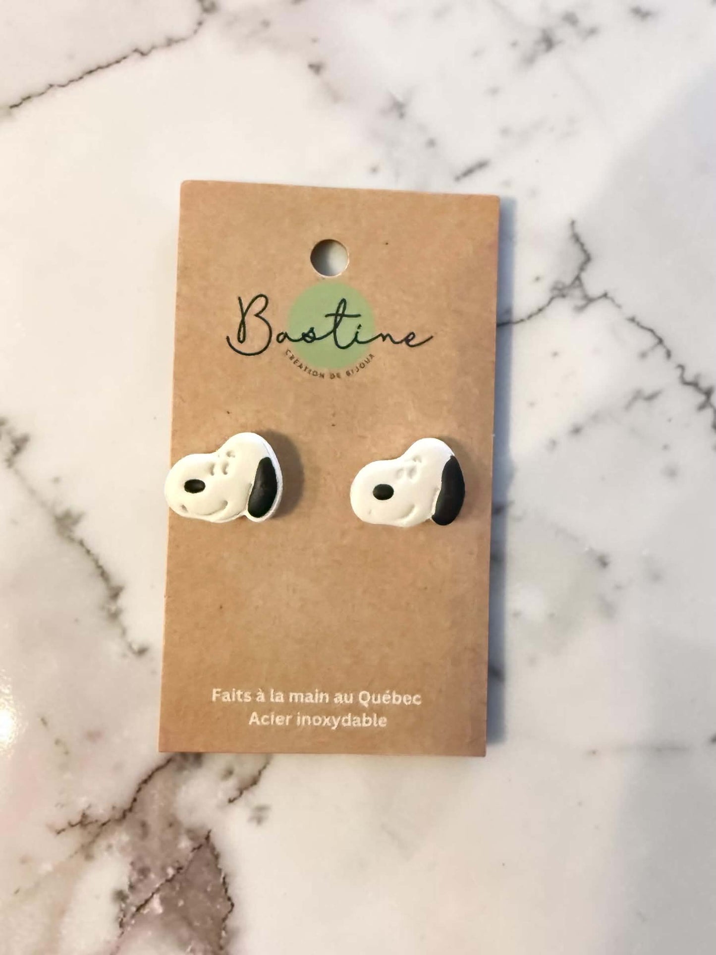 Earring white dog