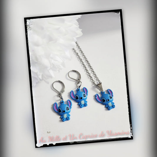 Blue alien - Delicate Minimal Necklace – Stainless steel – Timeless Gift