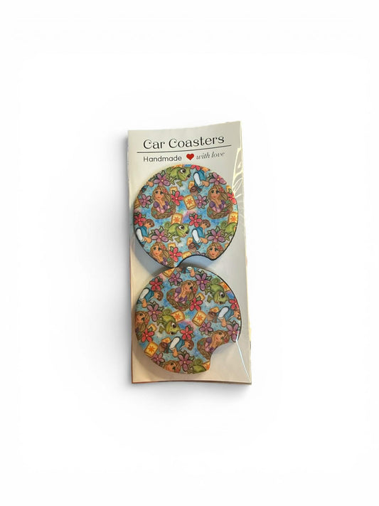 Princess - Absorbent Car Coasters – Cute & Functional Car Accessories (Set of 2)