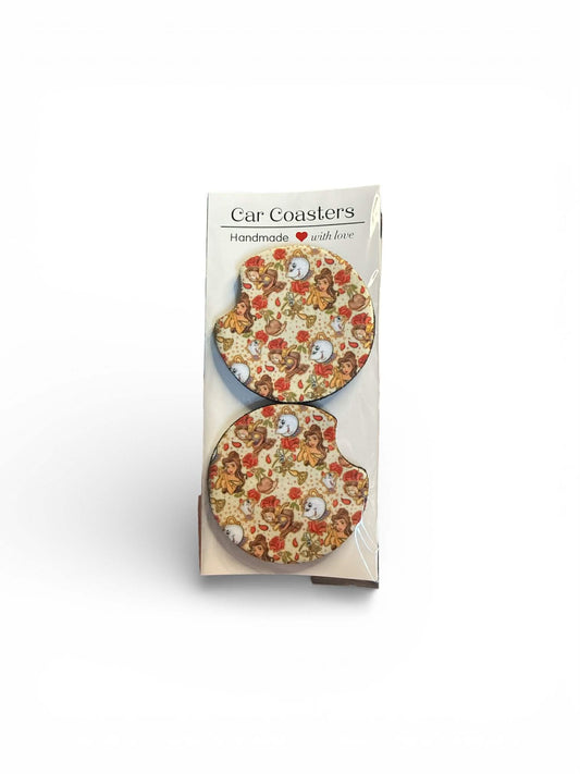 Princess - Absorbent Car Coasters – Cute & Functional Car Accessories (Set of 2)