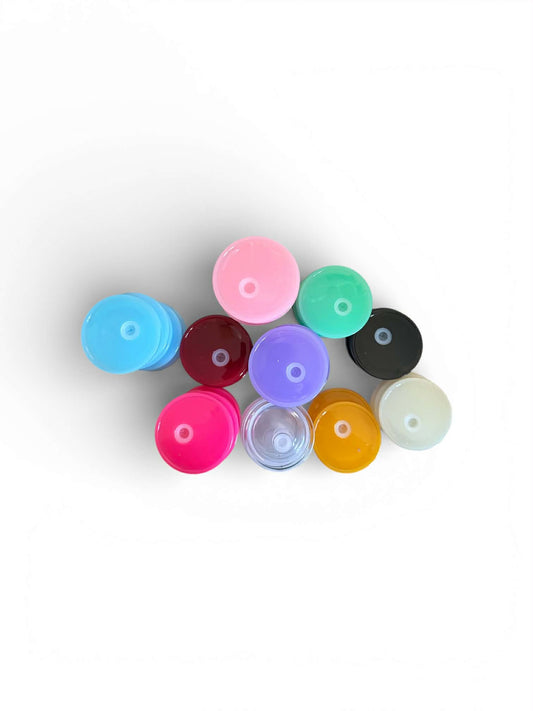 Colorful Lid - 16 oz glass