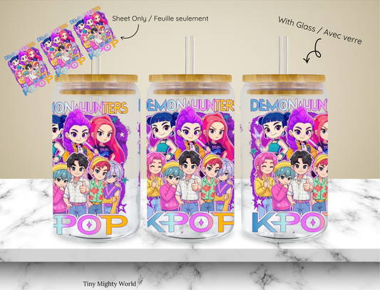 (Copie) (Copie) Décalcomanie UV DTF ou tasse en verre – Option tasse de 16 oz ou feuille de transfert - Bande