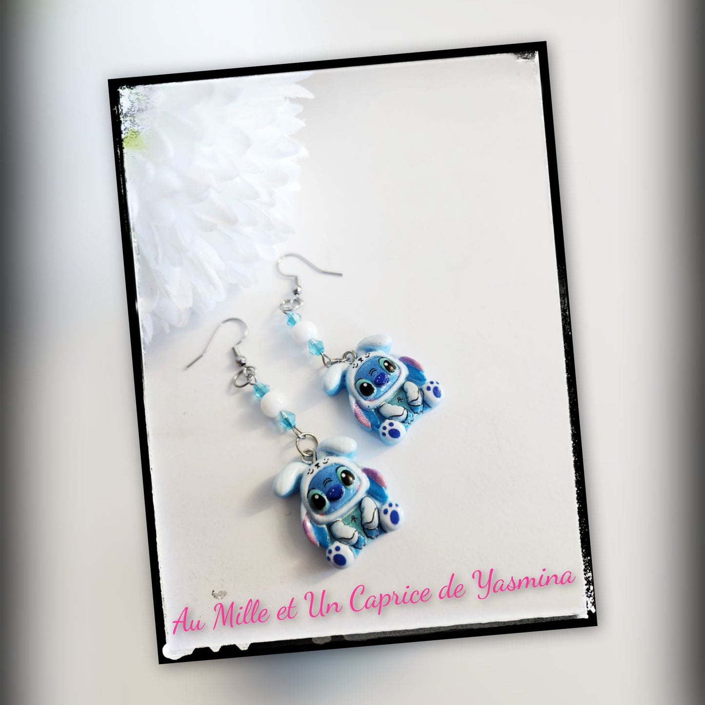 Boucles d'oreilles • Alien bleu