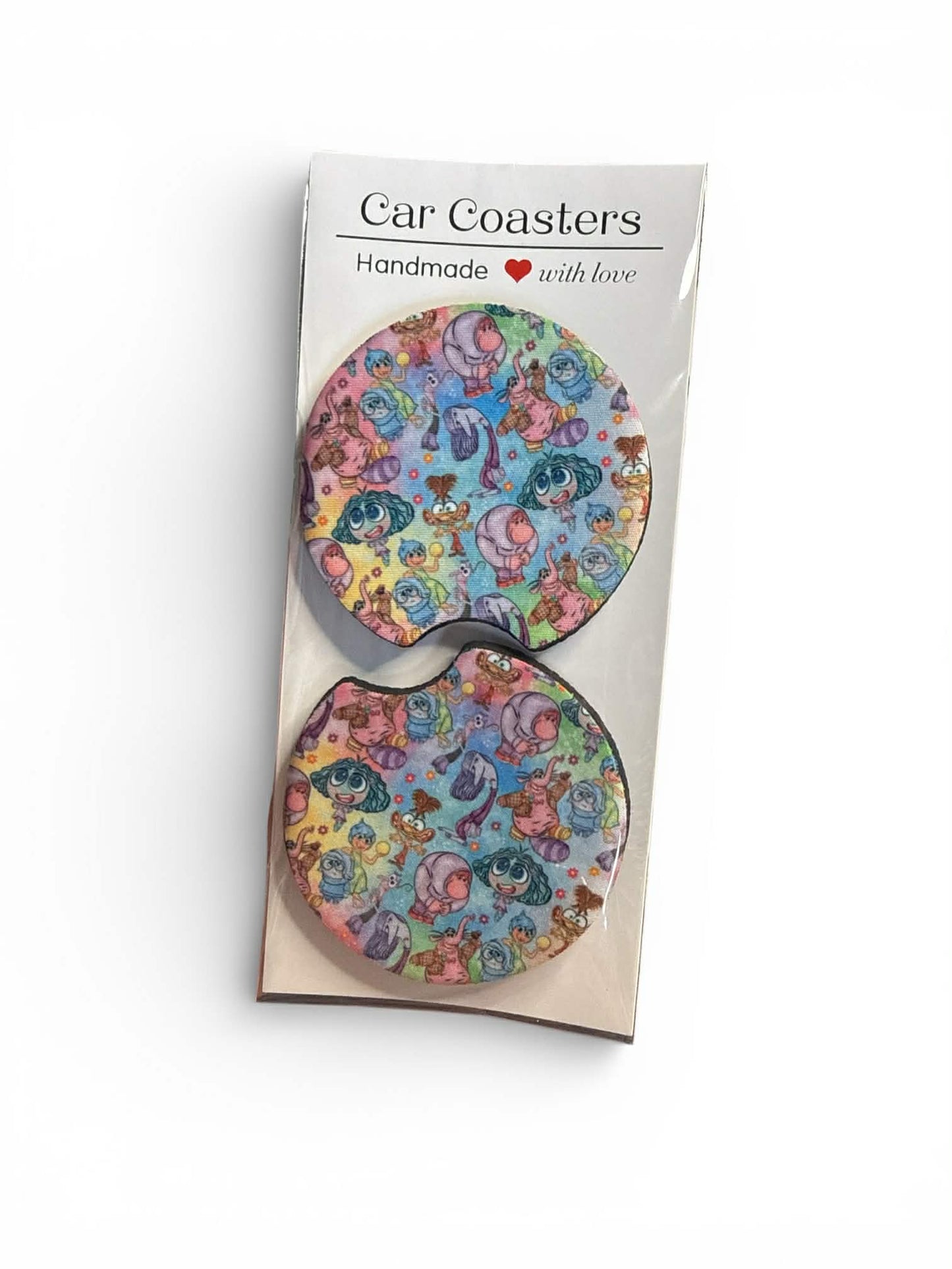 Émotion – Dessous de verre absorbants pour voiture – Accessoires de voiture mignons et fonctionnels (lot de 2)