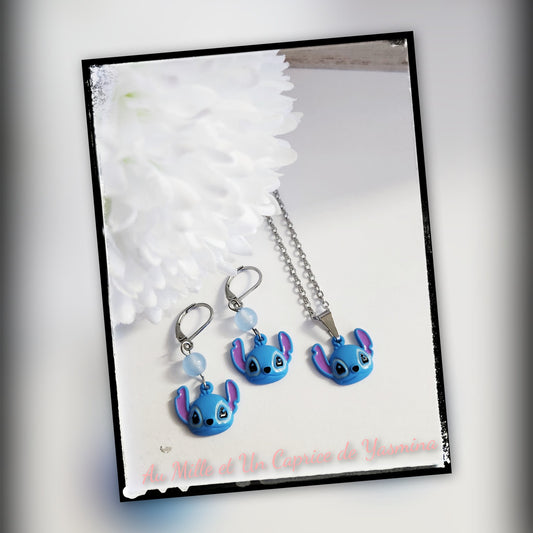 Blue alien - Delicate Minimal Necklace – Stainless steel – Timeless Gift