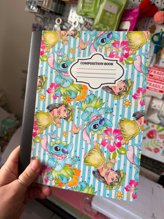 Blue alien - Composition Notebook – 7x10 inches, 100 Lined Pages – Trendy Stationery