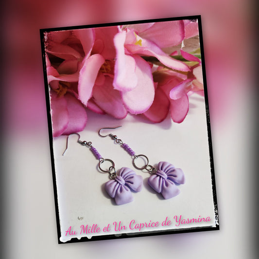 Earrings • Purple Ribbon