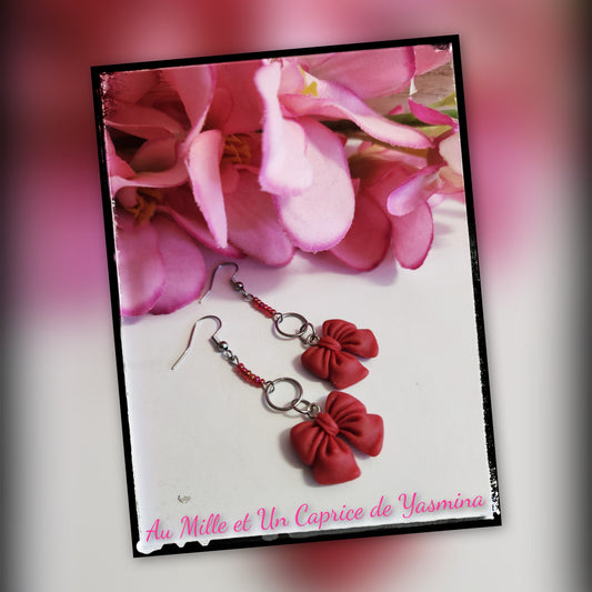 Earrings • Red Ribbon