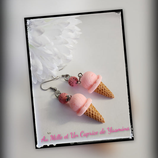 Earrings • Pink Ice cream