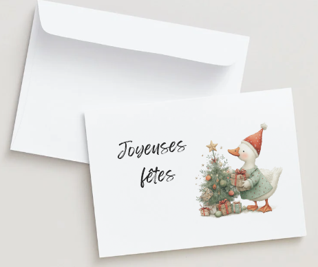 Christmas tree and duck Card – Warm Wishes & Festive Design | Tiny Mighty World