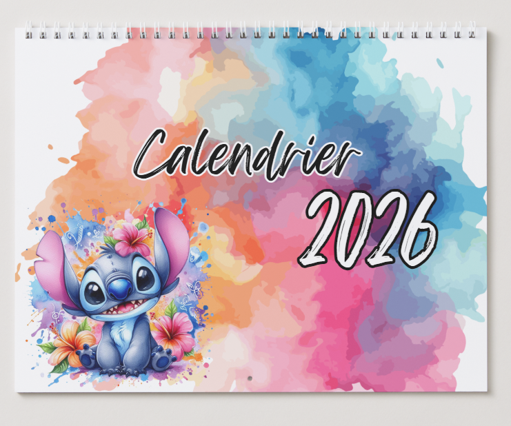 Blue alien (blue winter)/ Alien bleu (hiver bleu)/ Calendrier mural 2026 / 2026 Wall Calendar