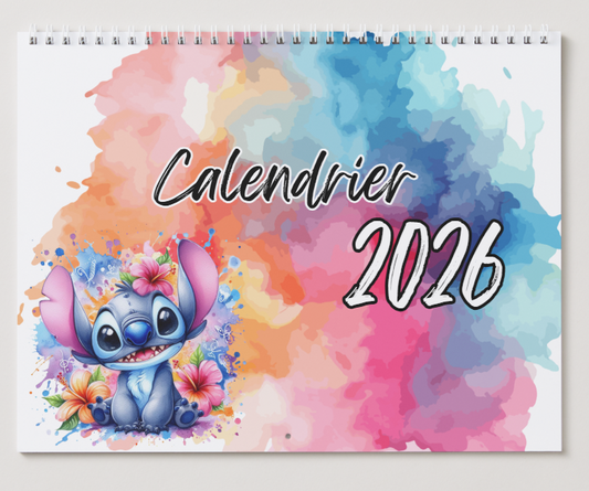 Blue alien (blue winter)/ Alien bleu (hiver bleu)/ Calendrier mural 2026 / 2026 Wall Calendar
